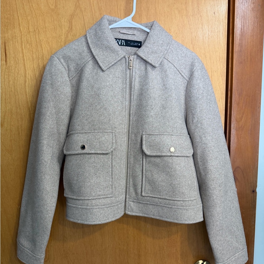 Zara Light Tan Wool Jacket